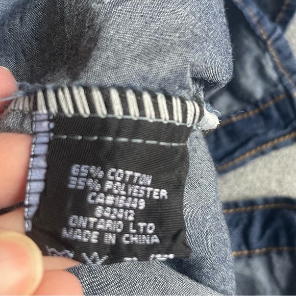 Vintage EVIDENCE Dark Denim Blue Bling Shirt Size XL - Picture 7 of 12